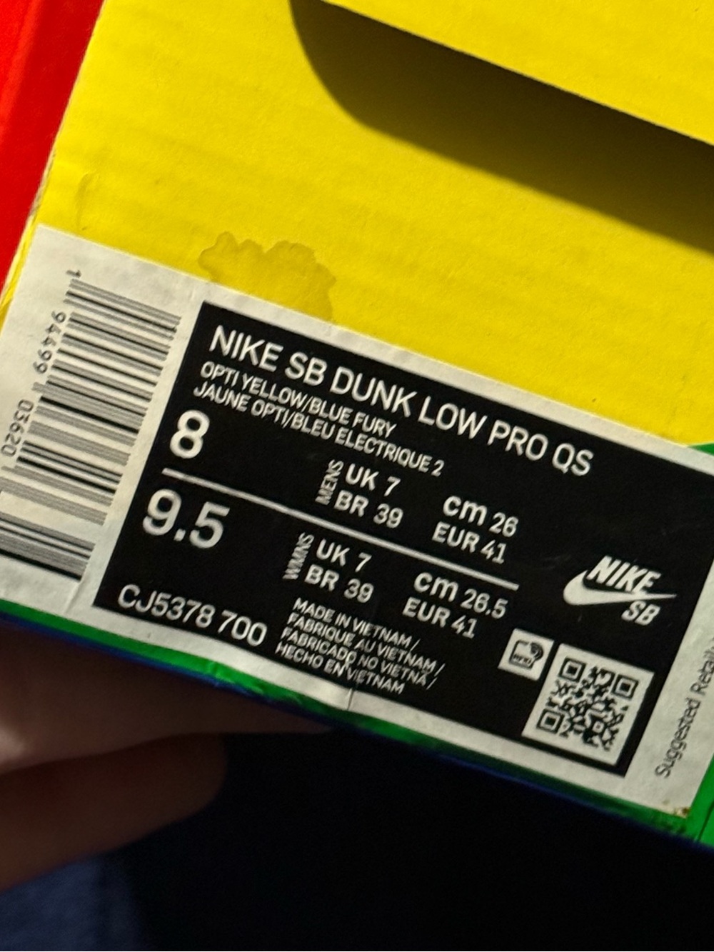 Nike SB Dunk Low Grateful Dead Bears Yellow CJ5378-700 Men’s Size 8 w/ Box - Picture 7 of 7